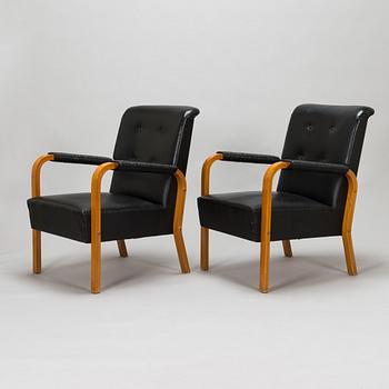 Alvar Aalto, a pair of mid-20th century '47' armchairs for, O.Y. Huonekalu- ja Rakennustyötehdas A.B.