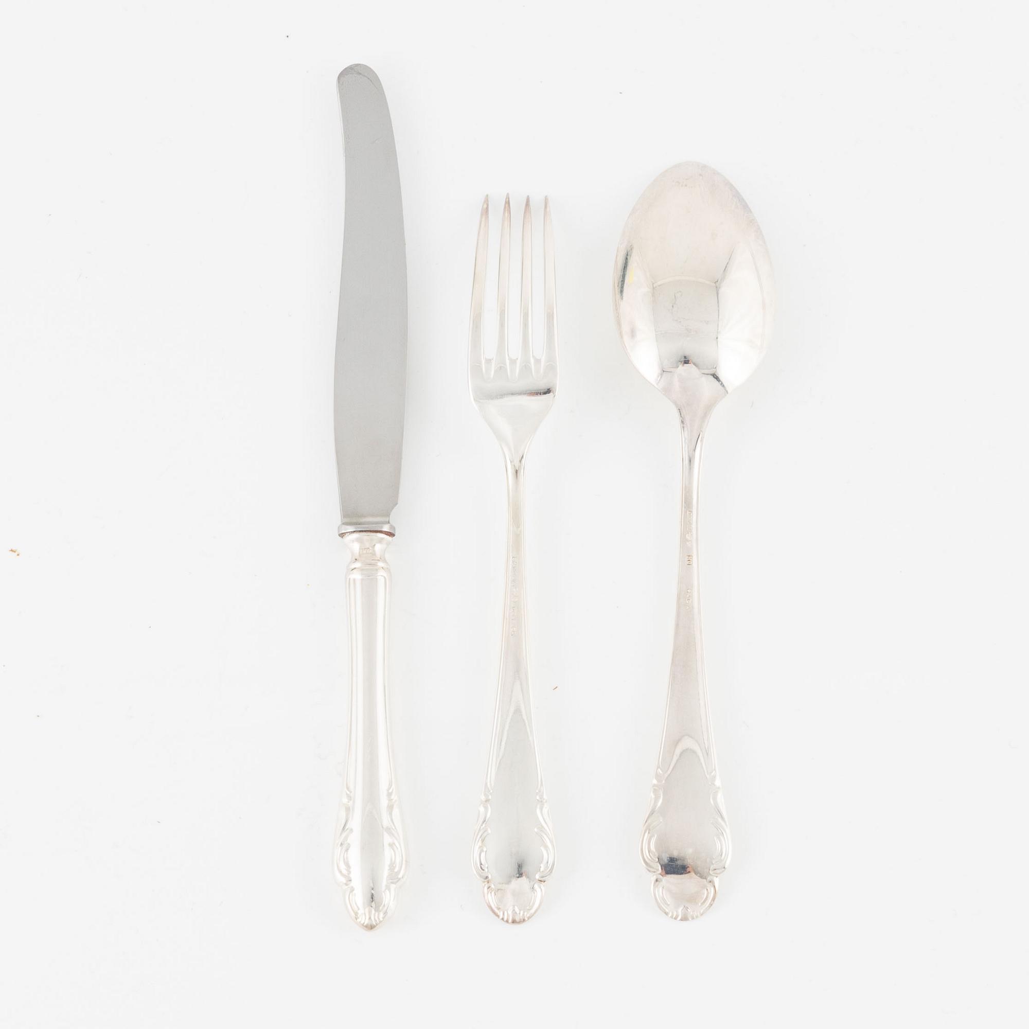 A Swedish silver cutlery, model 'Haga', Skandia, Stockholm, some 1939 (36 pieces).