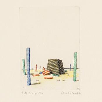 STEN EKLUND, etching with watercolour, signed and dated -81.