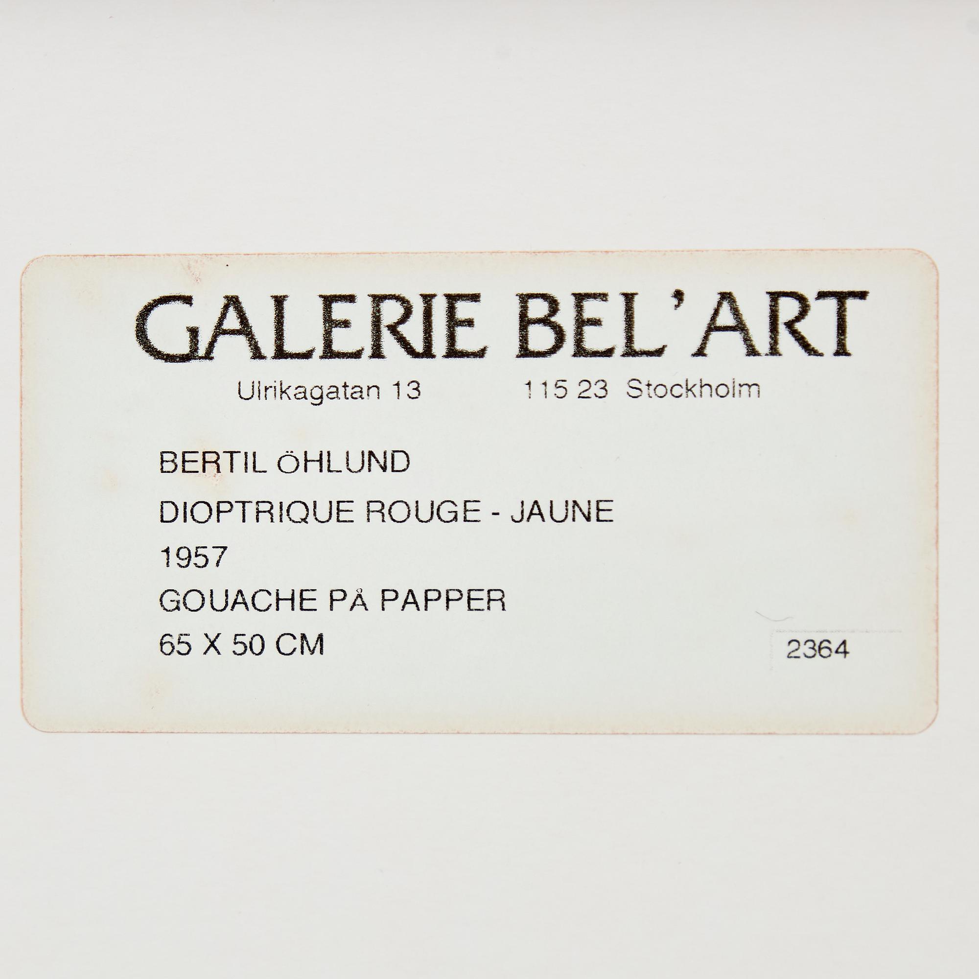 Bertil Öhlund, "Dioptrique Rouge- Jaune".