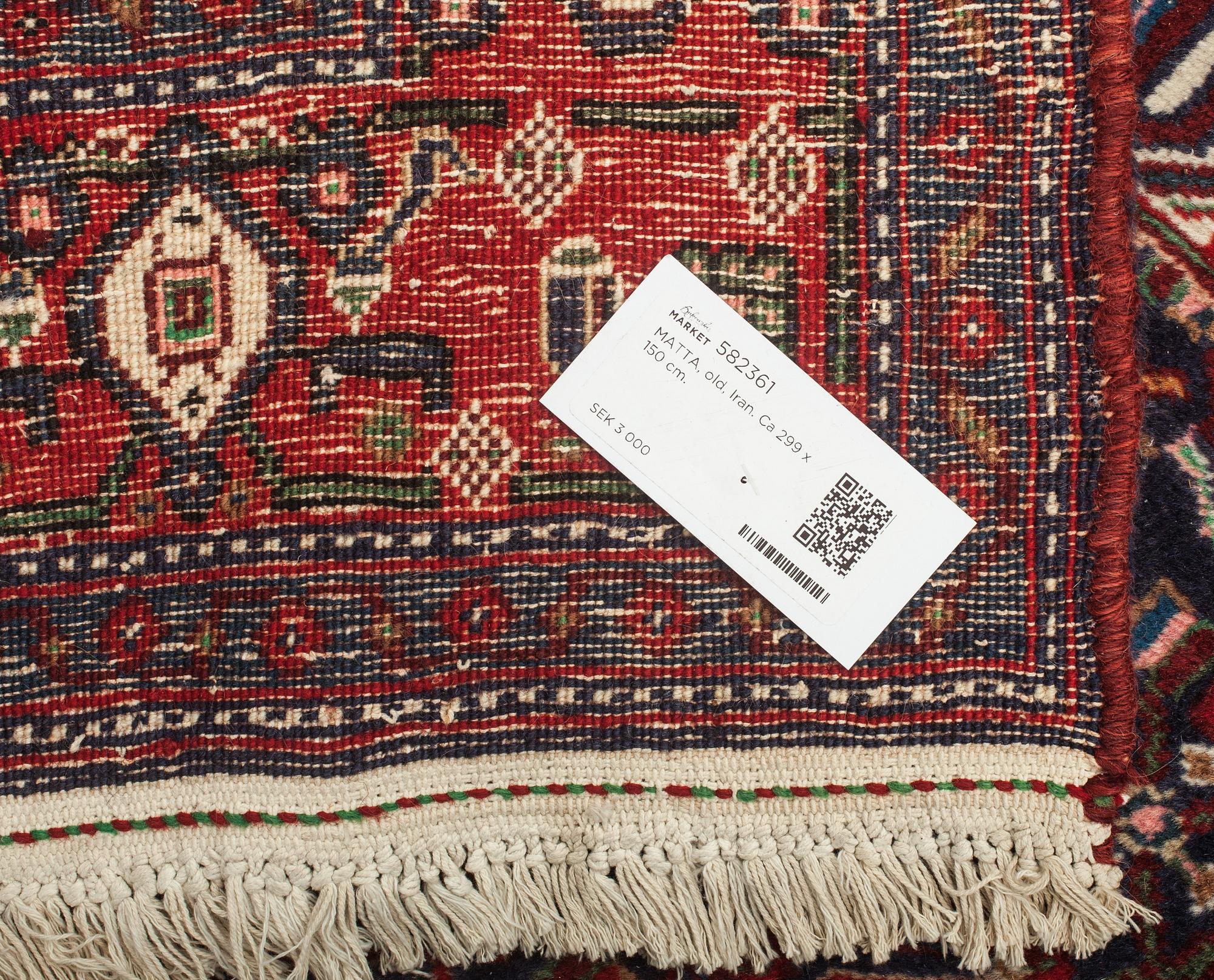 MATTA, old, Iran. Ca 299 x 150 cm.