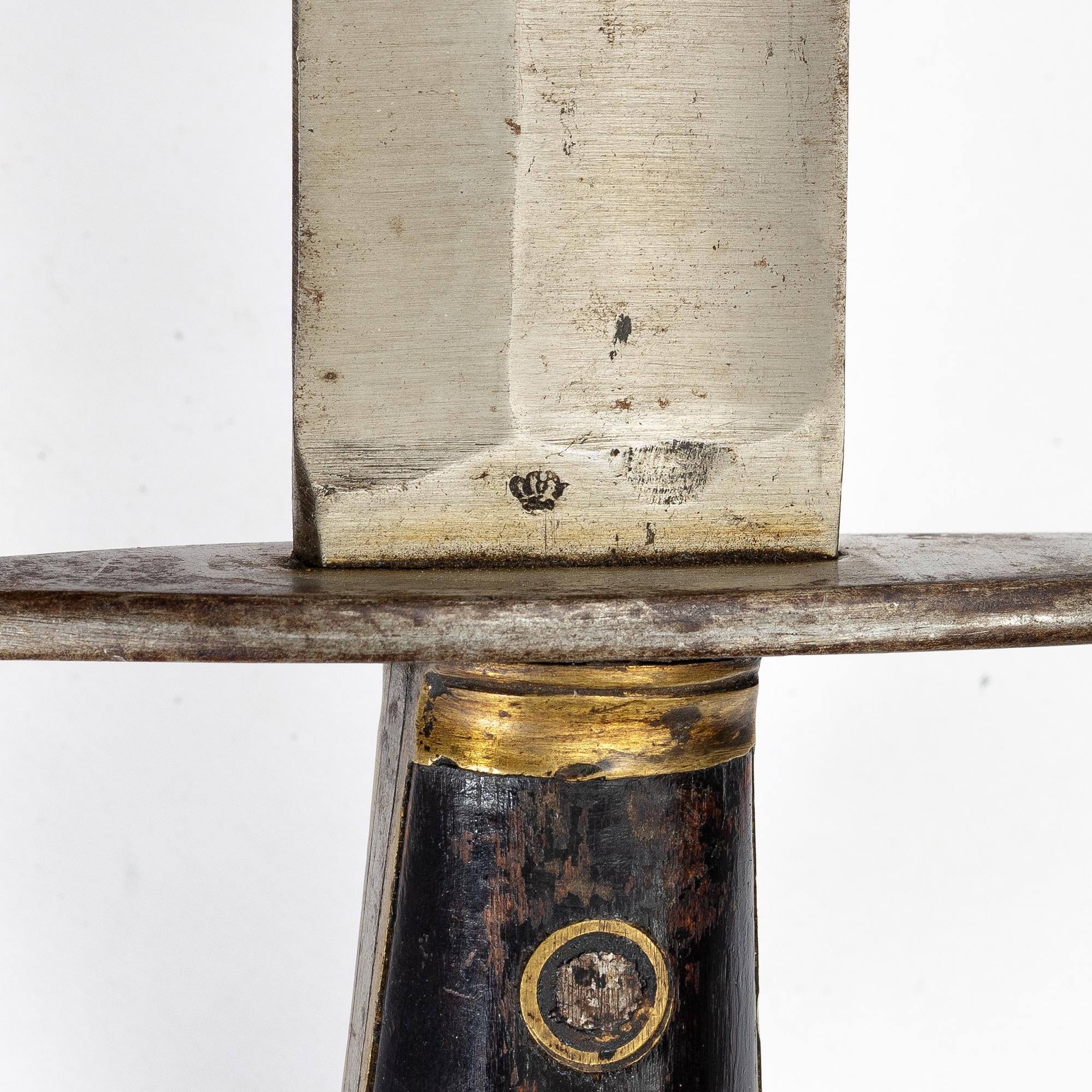 A Swedish cutlass 1810 pattern, with scabbard.