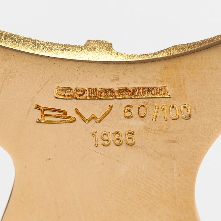 Björn Weckström, An 18K gold and platinum necklace "Papillon". Lapponia 1987.