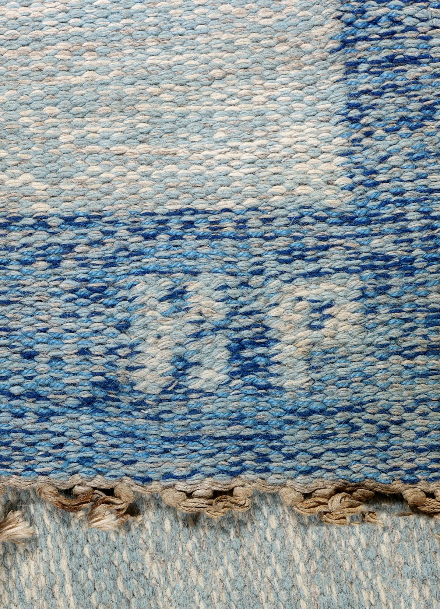 Kerstin Persson, a flat weave carpet, signed KP, c. 240 x 155 cm.