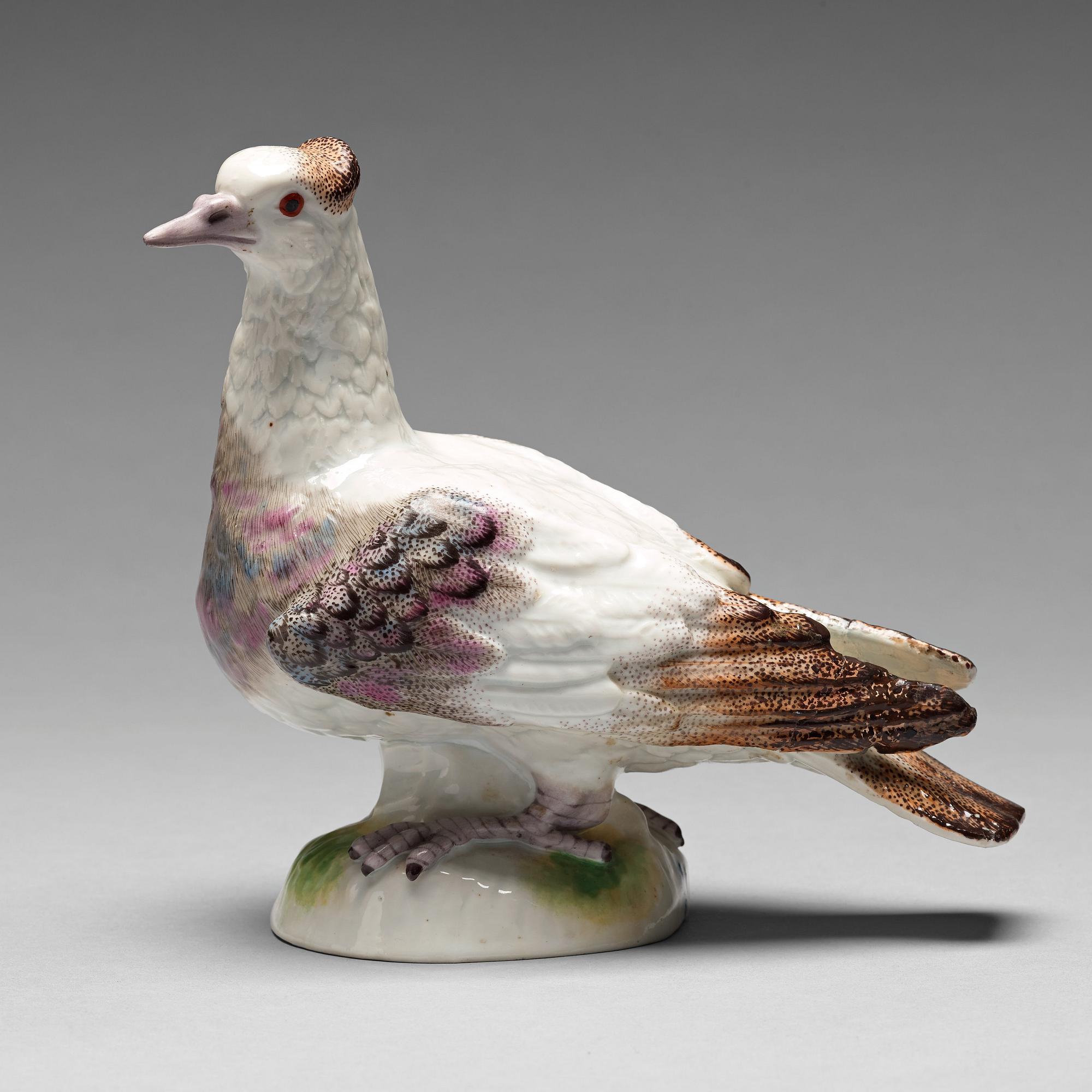 A porcelain figure of a dove, possibly Samson.