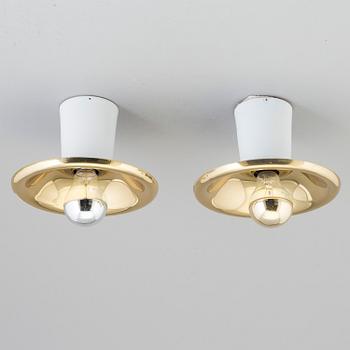 A pair of wall / ceiling lamps, model no 2162, by Josef Frank, Svenskt Tenn, designed the late 1920s.