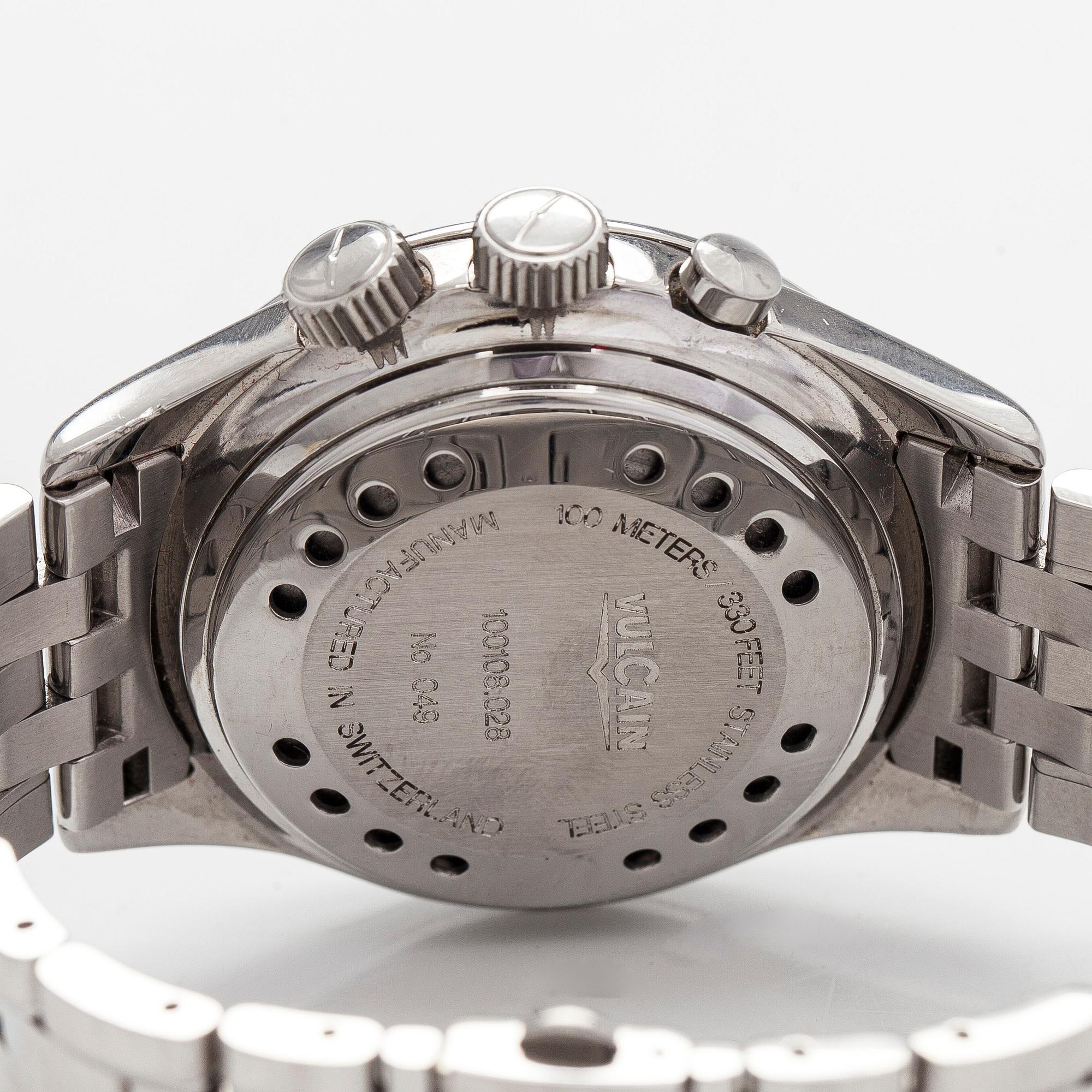 Vulcain, Cricket GMT, 42 mm, armbandsur, stål, automatisk.