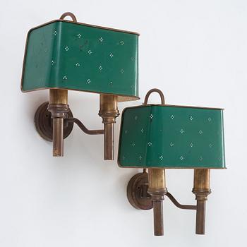 Hans-Agne Jakobsson, a pair of wall lamps, Hans Agne Jakobsson AB, Markaryd, 1950's-60's.