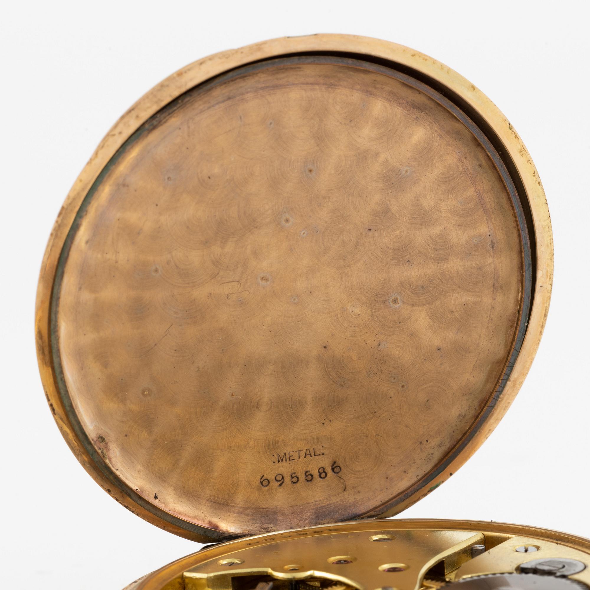 Pocket watch, 14K gold, 50.5 mm.