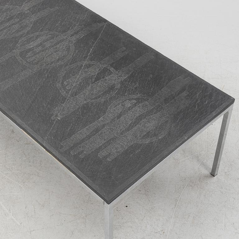 A 1960's/70's slate coffee table.