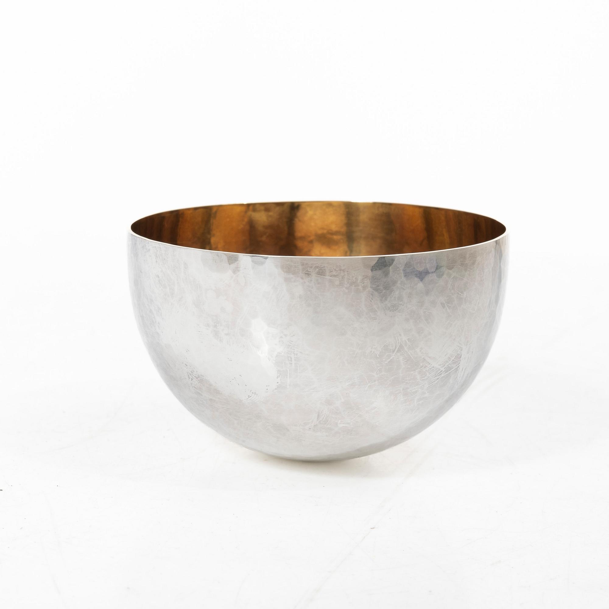 Wolfgang Gessl, two parcel-gilt sterling silver bowls, Stockholm 2009 and 2016.