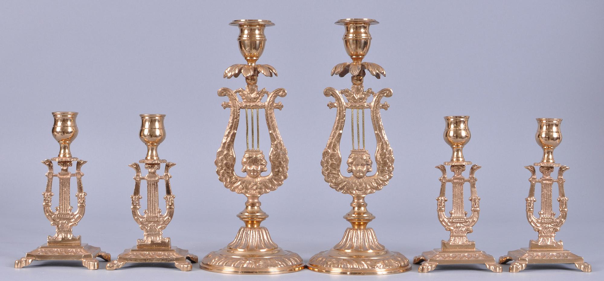 LJUSSTAKAR, 6 st, malm, Erik Jonsson, Gelbgjuteri, Skara.