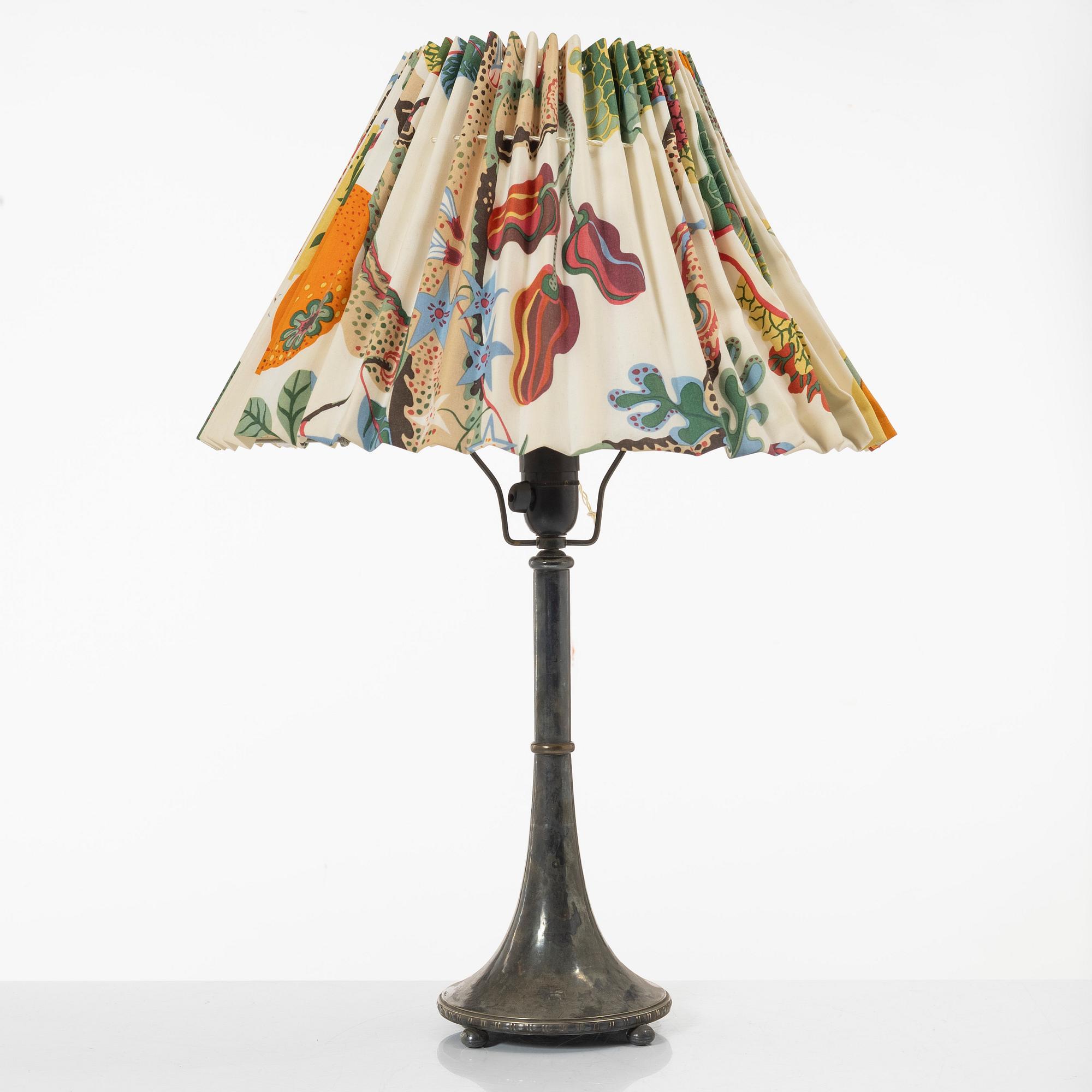 A silver plated table lamp, GAB, first half of the 20th century.