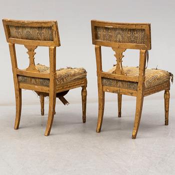 A pair of late Gustavian chairs, early 19th century.