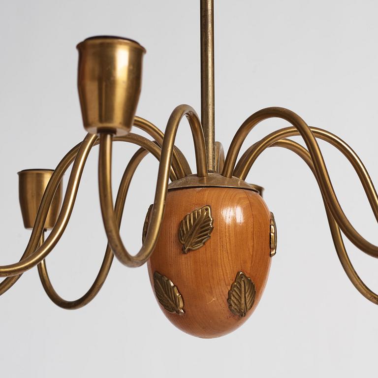 Hans Bergström, a pair of ceiling lamps, model '10/8', ateljé Lyktan, Sweden 1940-50s.