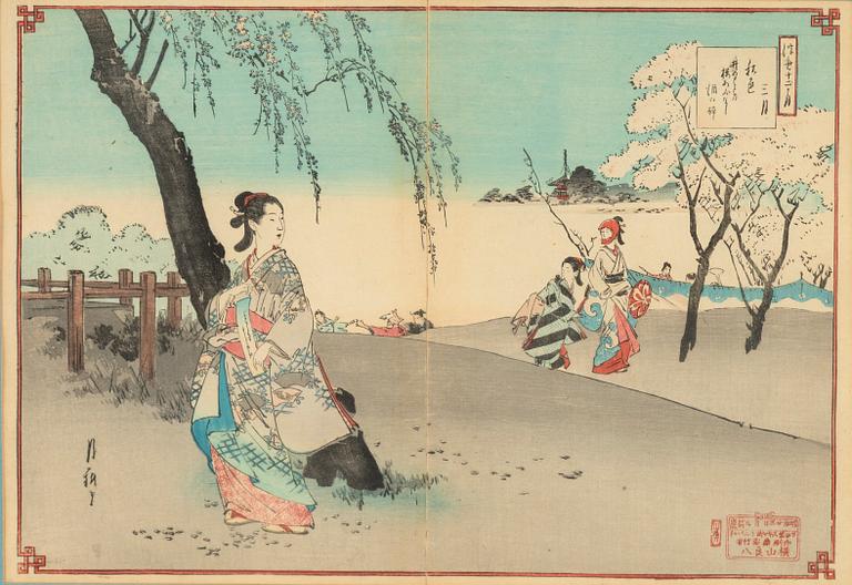 Ogata Gekko, "February", "March", and "April".