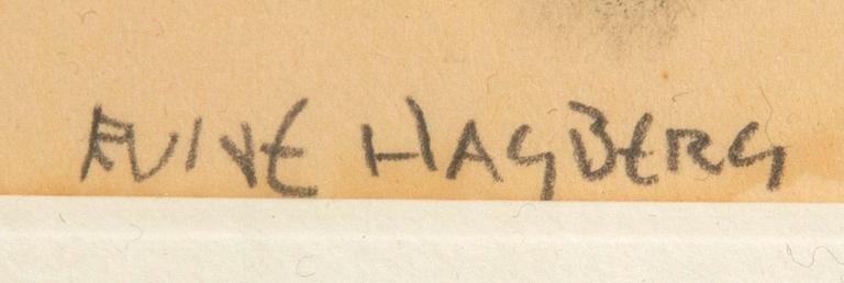Rune Hagberg, mixed media signerad.