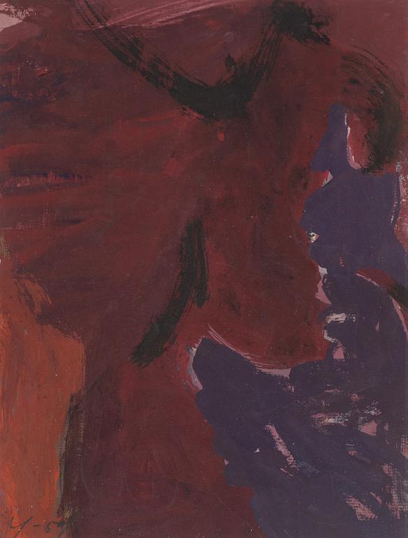 Adja Yunkers, gouache, signerad och daterad 1959.
