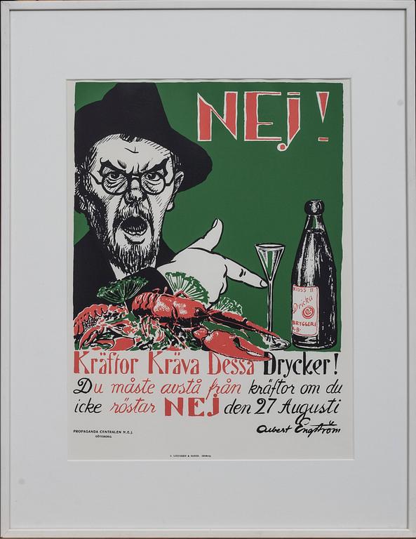 FÖRBUDSAFFISCH, efter, Albert Engström, A. Lindgren & Söner, Göteborg.