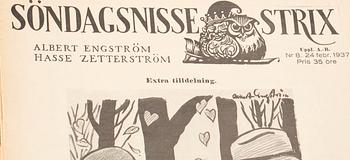 TIDNINGAR, "Söndags-Nisse Strix, 1937 och 1939, spridda nummer.