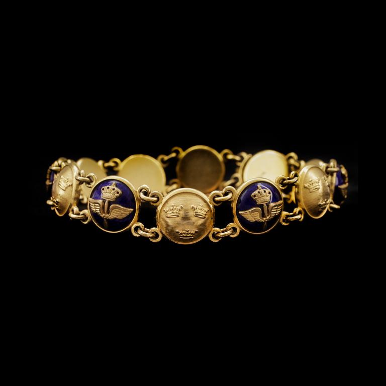 ARMBAND, gulmetall, 1900-tal.