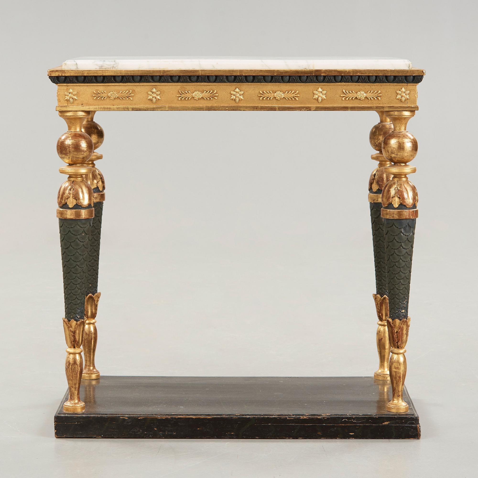 A late Gustavian early 19th century console table.