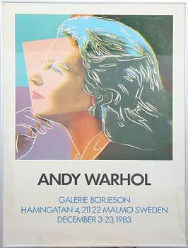 ANDY WARHOL, affischer, 2 st, Galerie Börjeson, Malmö, 1983.