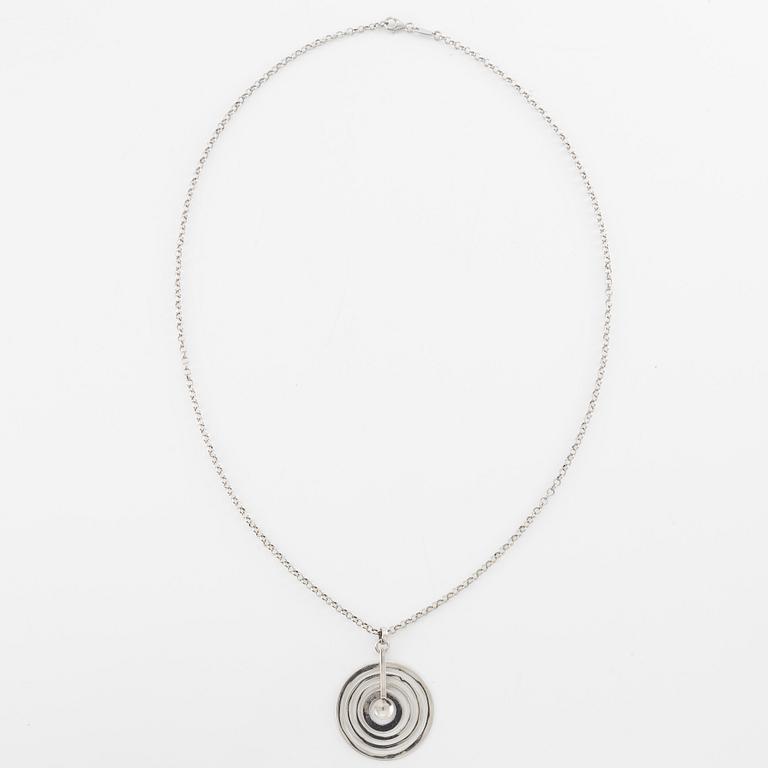 Tapio Wirkkala, pendant with chain "Silvermoon", sterling silver, for Kultakeskus.