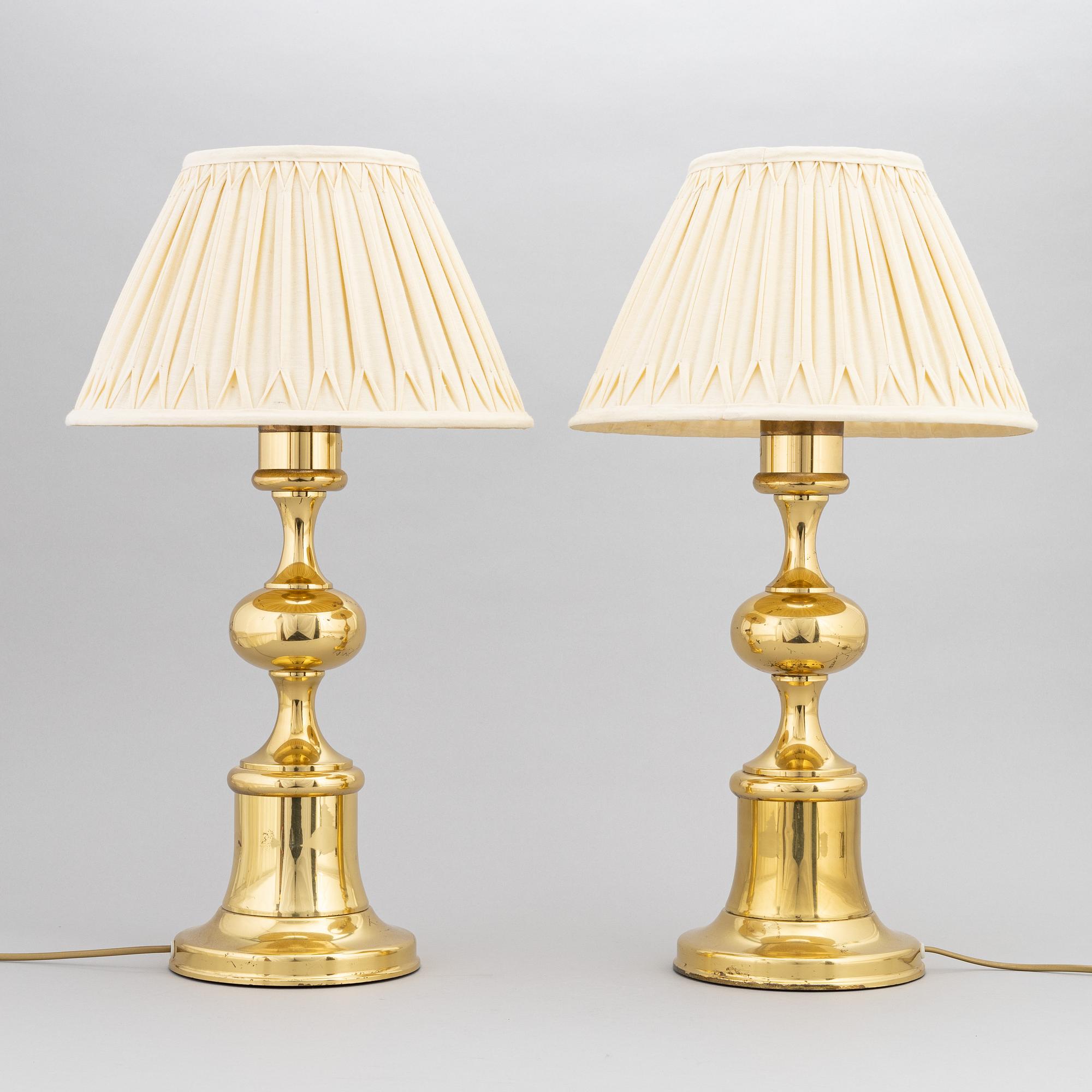 Bordslampor, ett par, 1900-talets andra hälft.