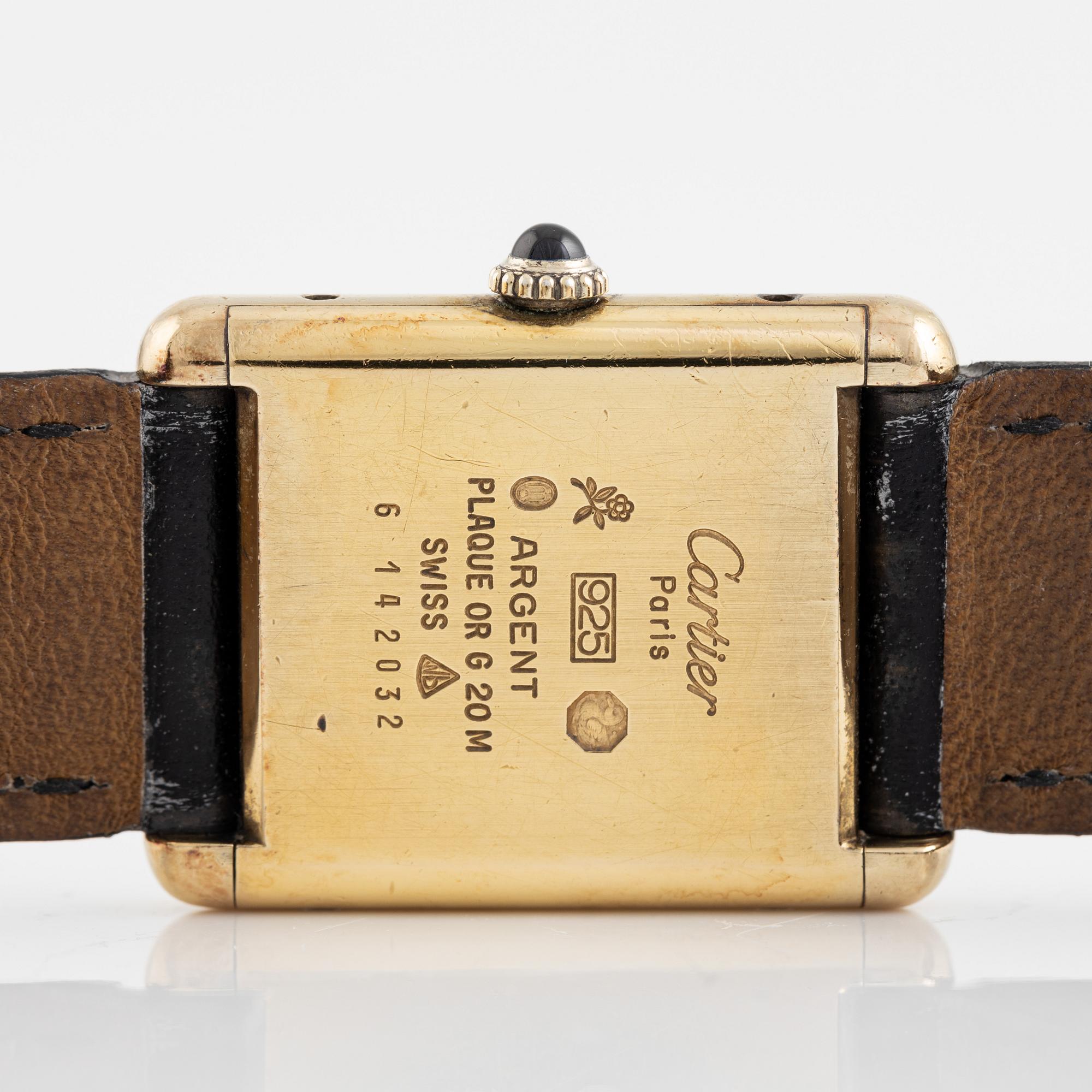 must de Cartier, Tank, armbandsur, 23,5 x 23 (30,5) mm.