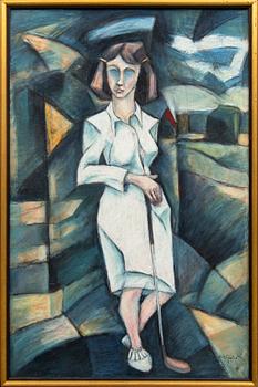 Jussi Taipaleenmäki, a signed oil on board.