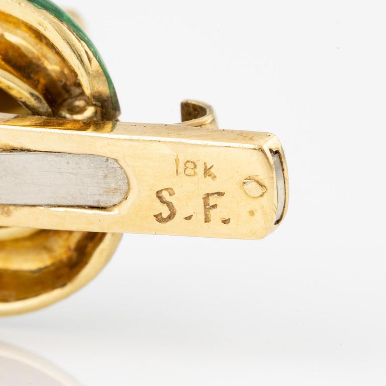 An 18K gold and enamel bracelet, by Spritzer & Fuhrmann.