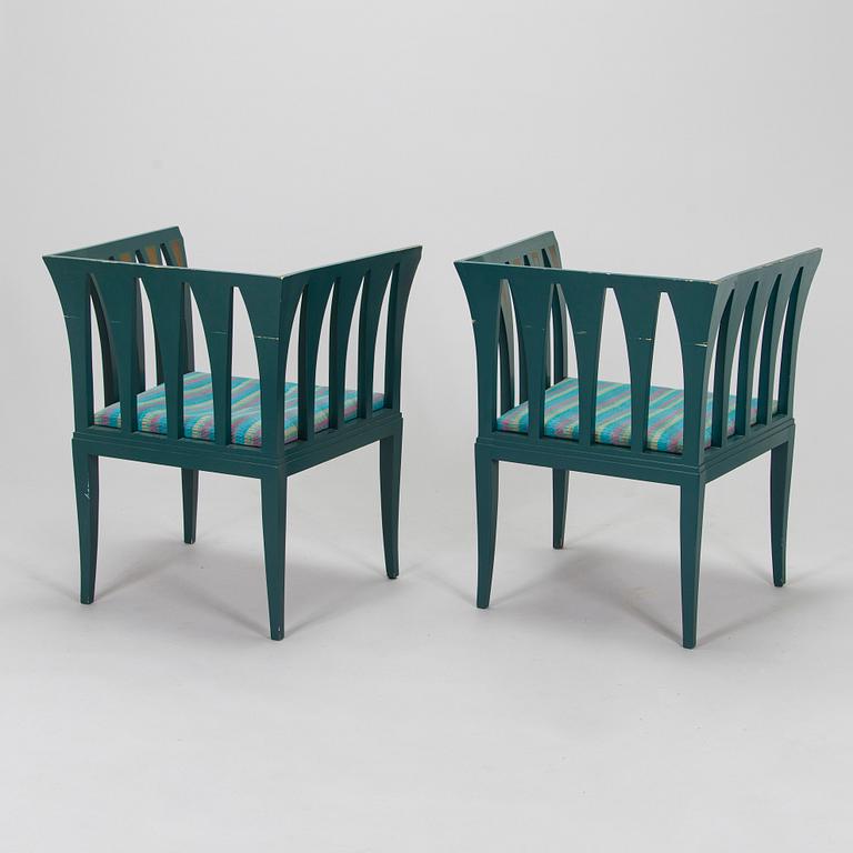 Eliel Saarinen, möblemang, 5 delar, "Blue suite" för Adelta, Finland 1980-tal.