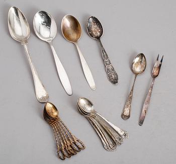 BESTICK, 18 delar, silver, olika modeller. Vikt ca 228 gram.