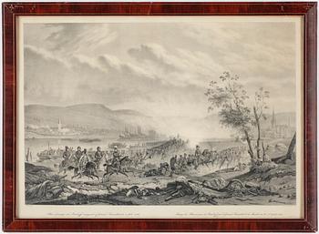 LITOGRAFIER, 2 st, efter Carl Andreas Dahlström och Alexander Clemens Wetterling, omkring 1800-talets mitt.
