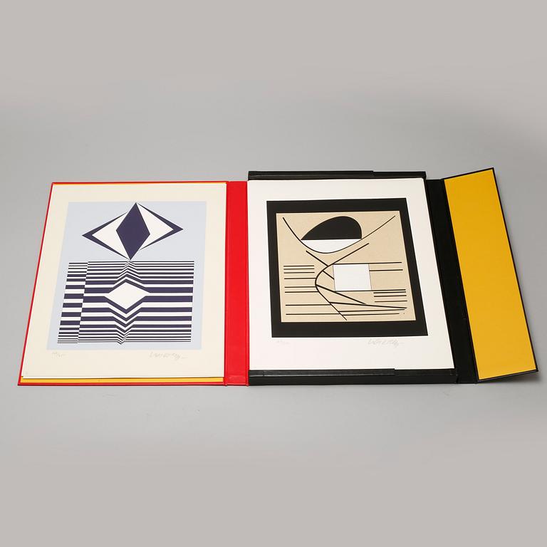 7 serigraphs in a folder, "ION", Falaize, 1989. numbered 167/200.