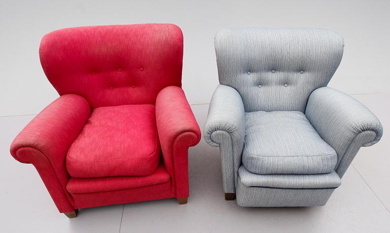 FÅTÖLJER, 2 st, 1900-talets mitt.