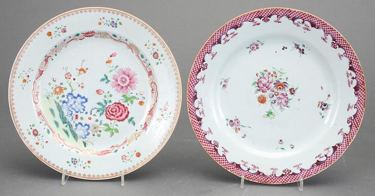 TALLRIKAR, 4 st, porslin, Qing dynastin, Qianlong (1736-95).