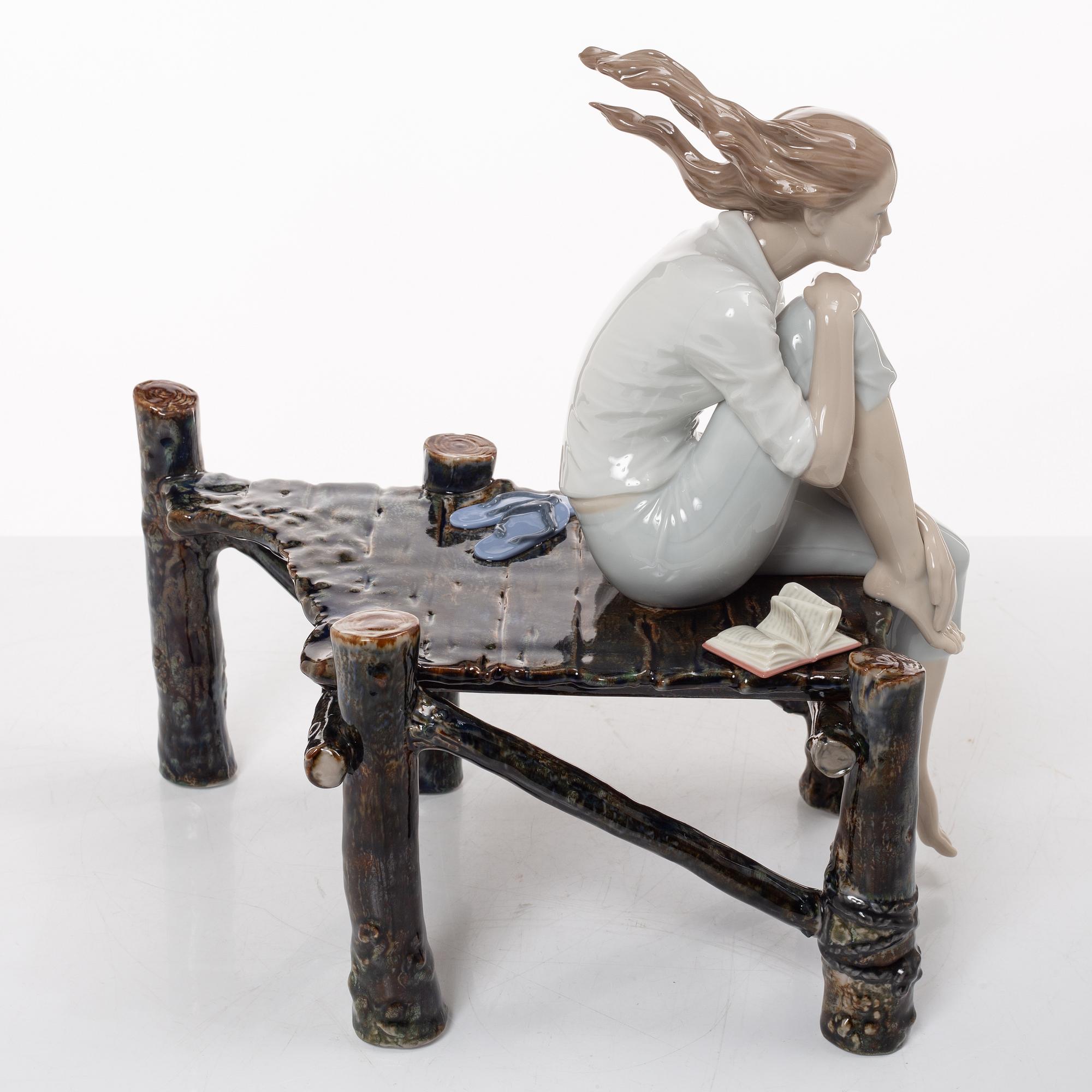 Ernest Massuet, figurine, "Sunset at the Pier", Lladró, Spain.