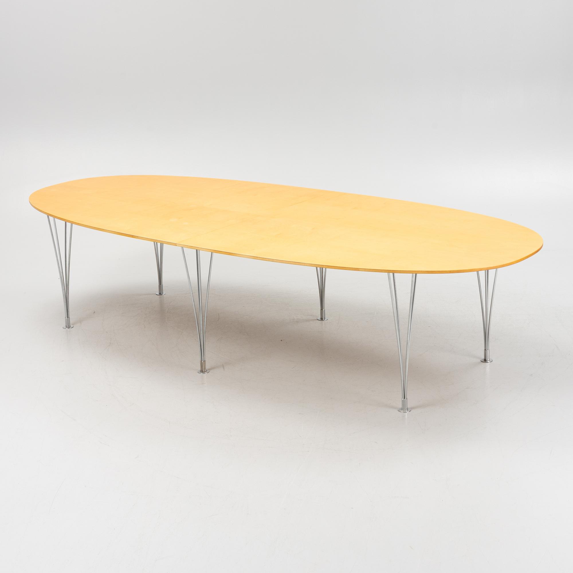 Bruno Mathsson & Piet Hein, a 'Superellipse' dining table, Mathsson International, Värnamo.