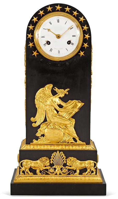 A French Empire mantel clock by C. G. Maniere.