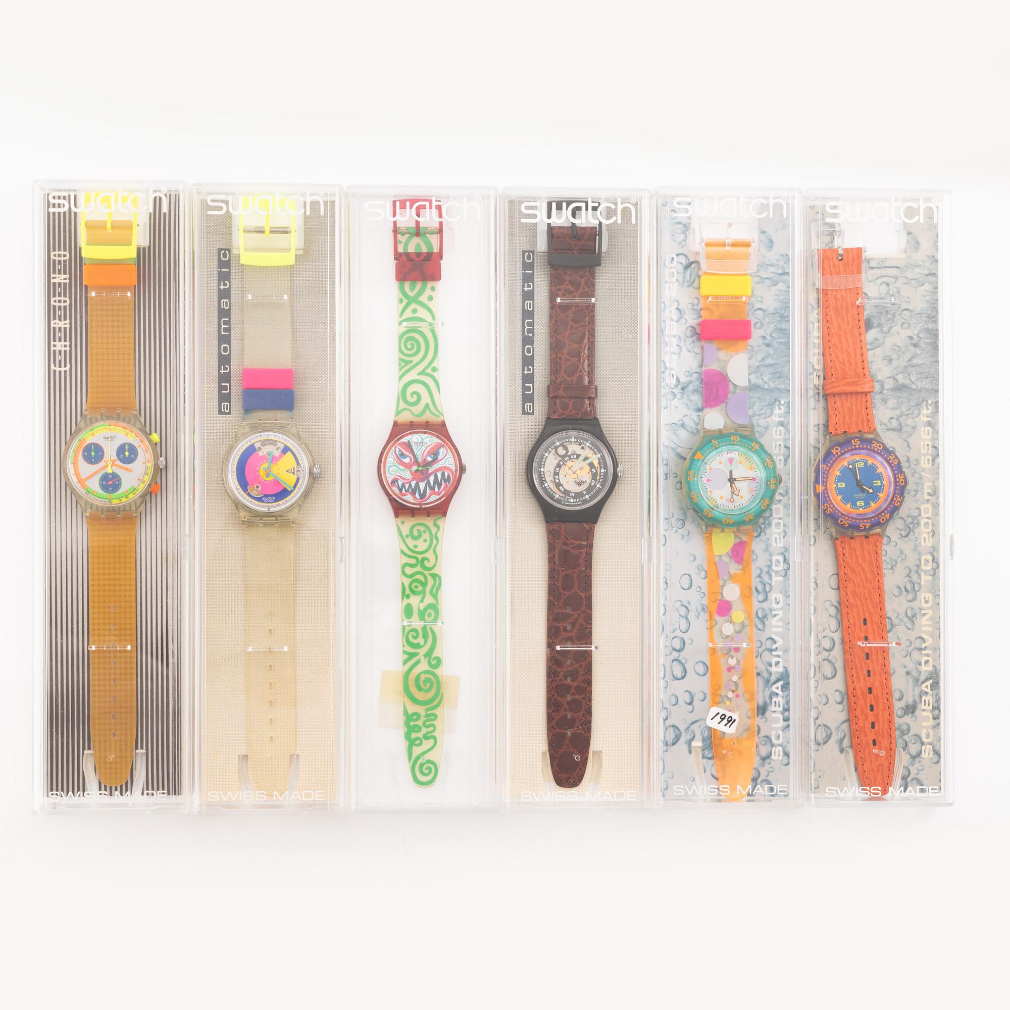 18 Swatch Watches, "No Reserve".