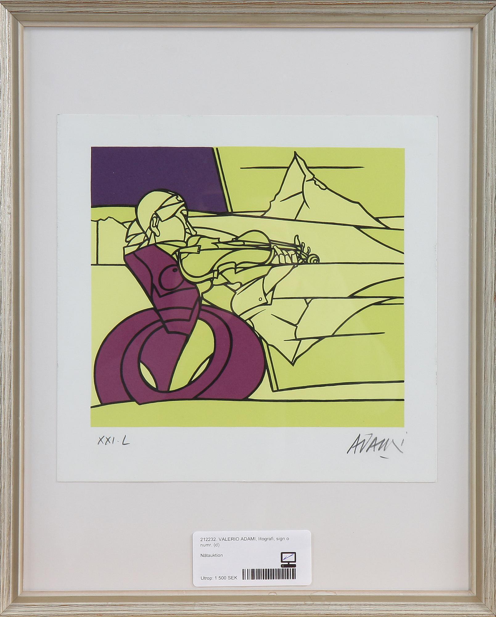 VALERIO ADAMI, litografi, sign o numr.