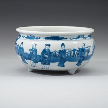 A blue and white censer, Qing dynasty, Kangxi (1662-1722).