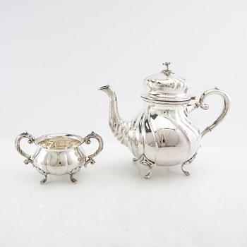 Coffee service 4 dlr by Cohr Denmark Rococo style silver-plated early/mid 20th century.