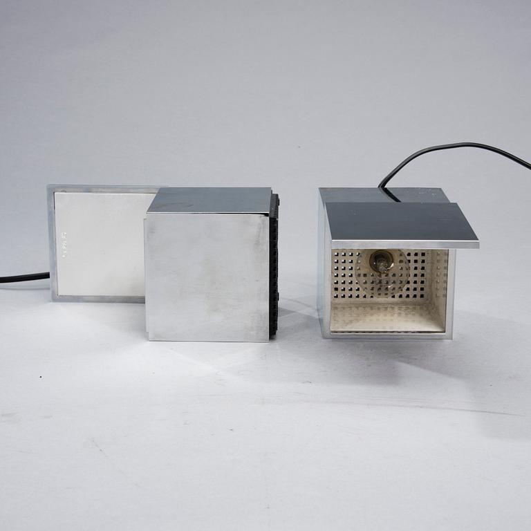 BORDSLAMPOR, 2 st, "Cubo Luce Notte", Franco Bettonica & Mario Melocchi, Cini & Nils, 1972.