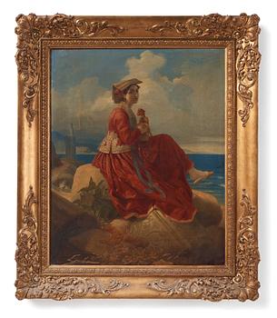 698. Carl Gustaf Plagemann, Young Italian by the Sea.