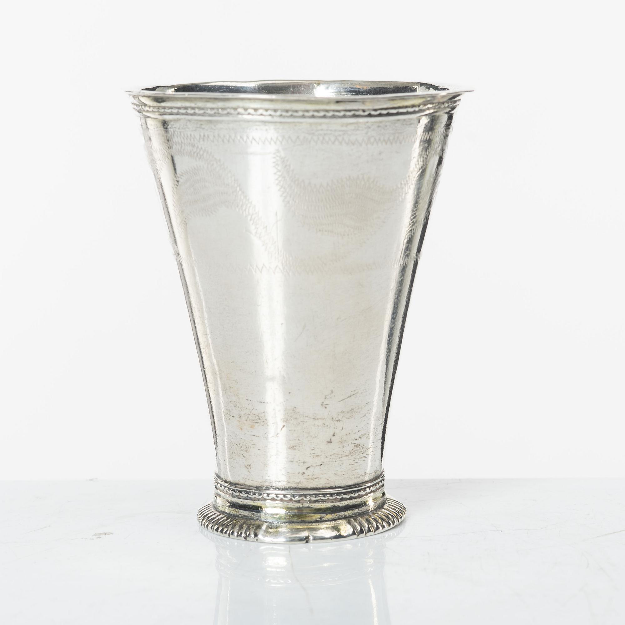 A Swedish 18th century silver beaker, mark of Johan Wasserman, Lindesberg, Sweden  1761.