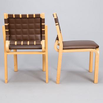 ALVAR AALTO, a set of 4 chairs, model 612, Artek, 1960s.