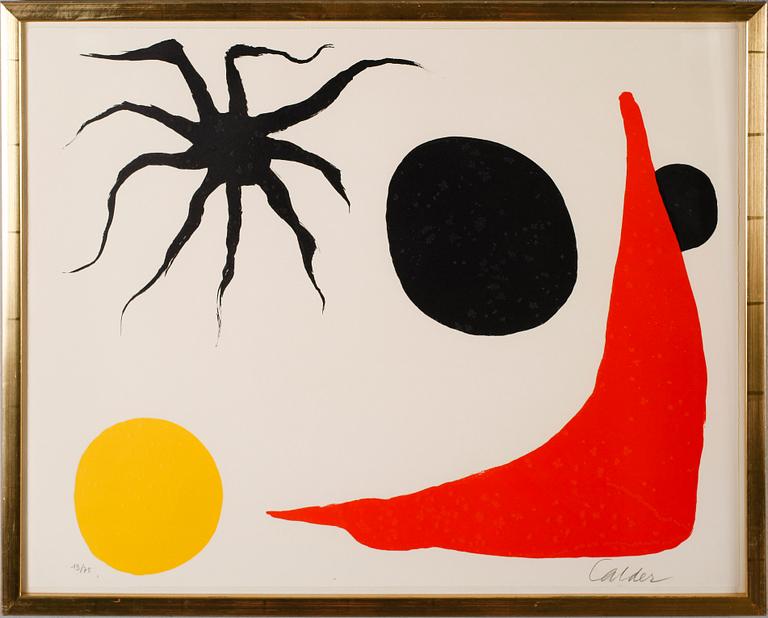 ALEXANDER CALDER, färglitografi, signerad och numrerad 19/75.